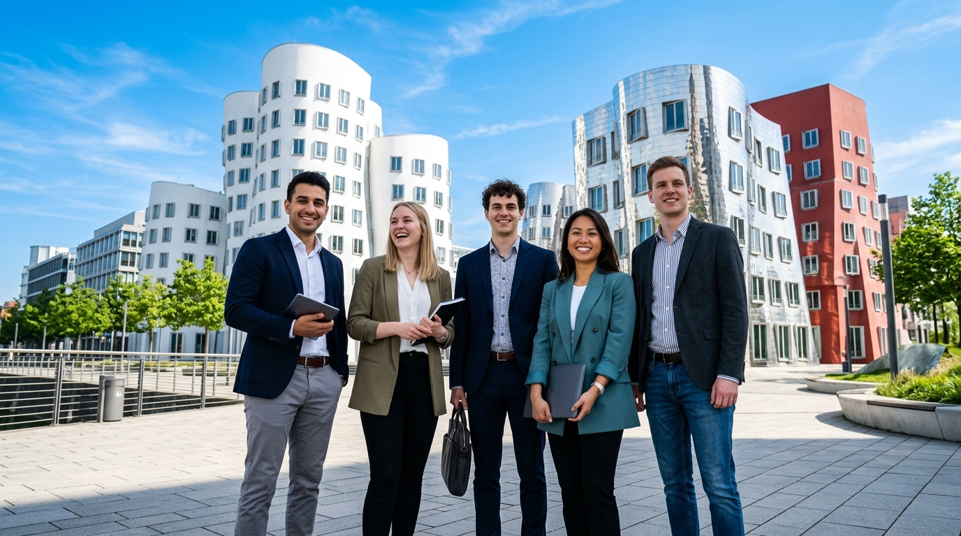 Young professionals preparing for careers in Germany