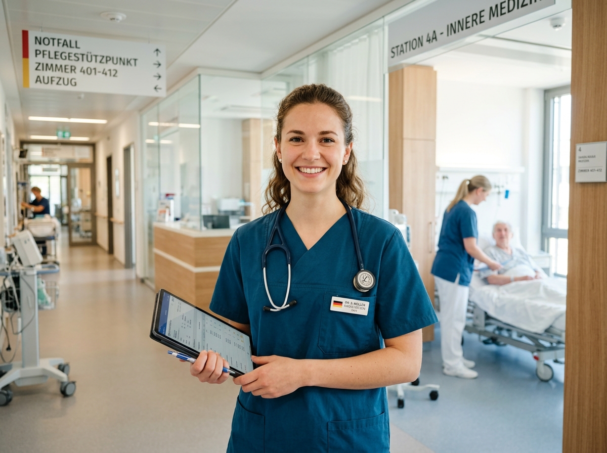 Professional healthcare training in a modern workplace